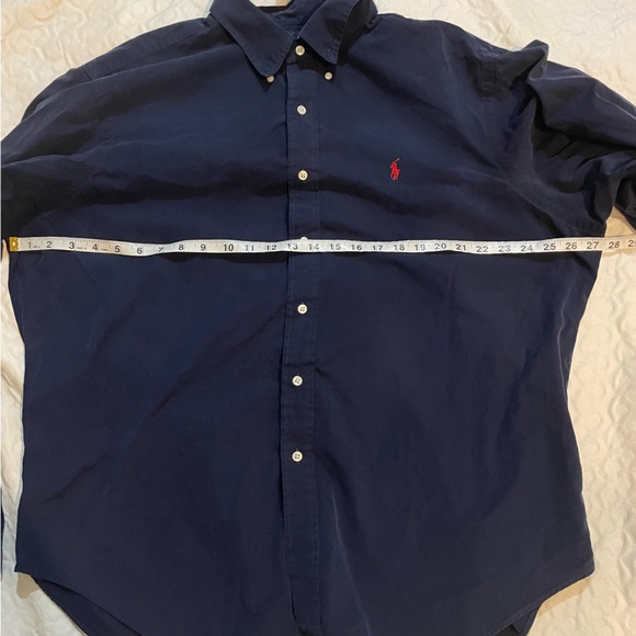 Ralph Lauren Polo Deep Navy Blue Classic Shirt Button Up Men’s XXL Red Pony - Picture 9 of 10